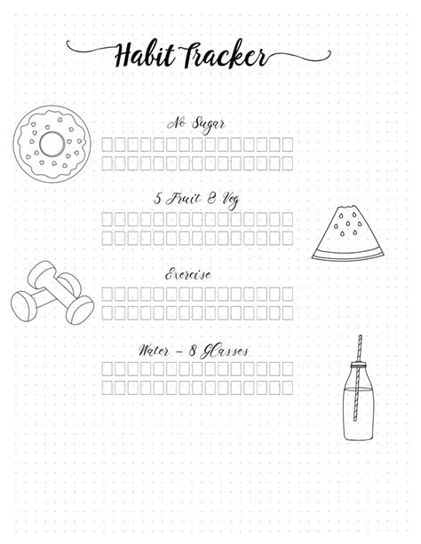 Habit Tracker Bullet Journal Printable Printable Word Searches