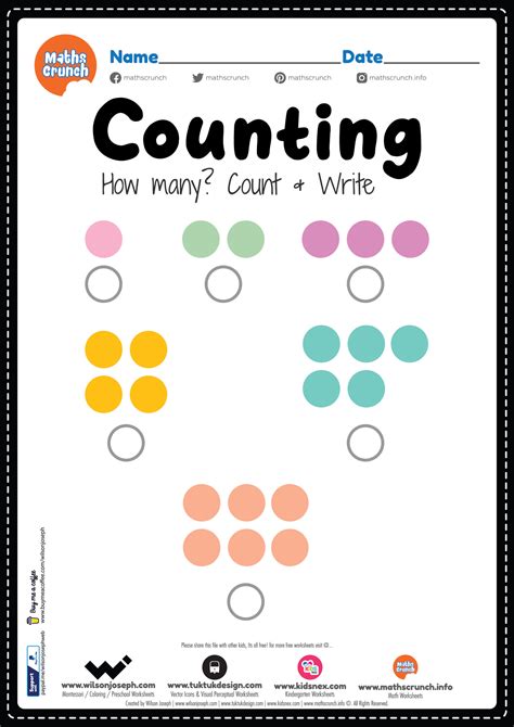 Preschool Math Counting Worksheet Free Printable Pdf