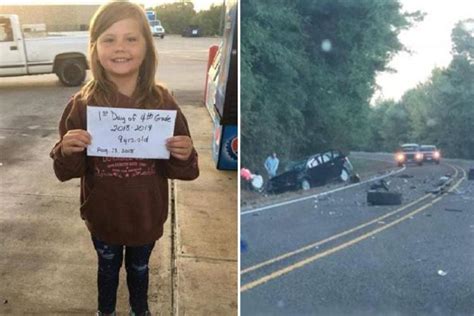 tragedy as girl 9 is killed in car crash minutes after posing for photo to mark her first day