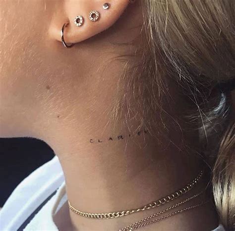 Pin By Caiti On M Y J E W El E R Y♡ Small Neck Tattoos Neck Tattoos Women Girl Neck Tattoos