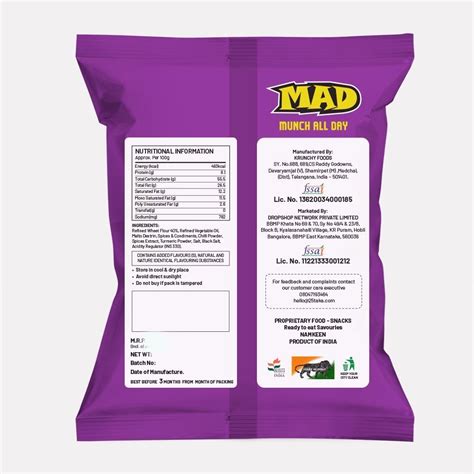Mad Masala Wheels Fryums 18gm Packaging Type Packet At Best Price In Bengaluru