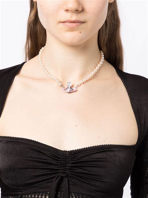 Vivienne Westwood Pearl Choker Gold Orb Necklace Rededuct Com