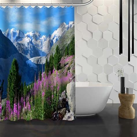 Nanaz Hot Sale Custom Beautiful Landscapes And Mountains Shower Curtain