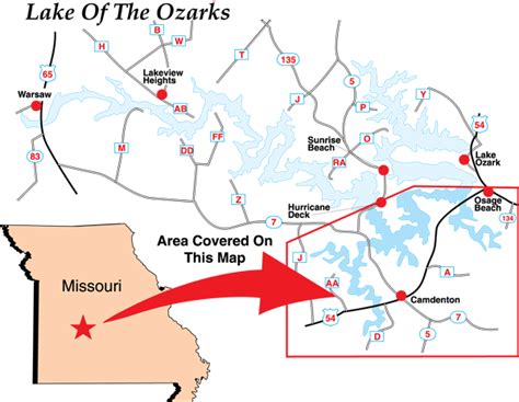 Lake Of The Ozarks Missouri Map Maping Resources