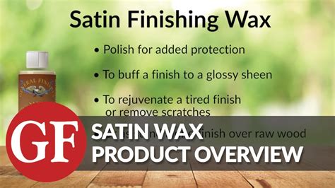 Satin Finishing Wax Product Overview General Finishes YouTube