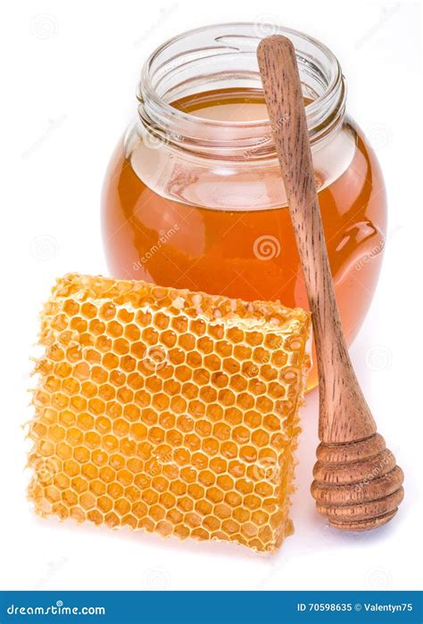Glas Voll Frischer Honig Und Bienenwaben Stockbild Bild Von Kamm Gesundheit 70598635