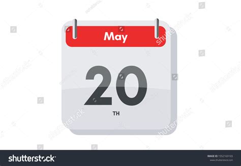 May 20th Calendar Icon Day 20 Of Month Vector Royalty Free Stock