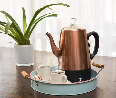 Buy Moss And Stone Electric Coffee Percolator Copper Body With Stainless Steel Lids Coffee Maker