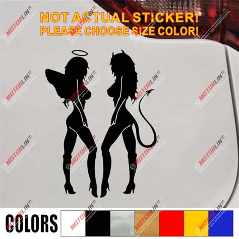 SEXY ANGEL DEVIL Girl Naked Car Decal Sticker Vinyl Pick Size Color 3
