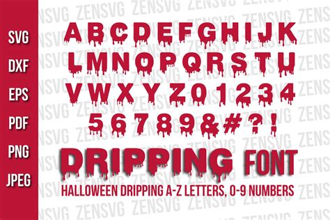 Digital Drip Font Alphabet Graphics Files For Cricut Silhouette Cameo