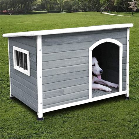 Rockever Wood Dog Houses Outdoor Insulated Weatherproof Dog Houses