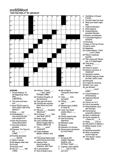 Printable Crosswords 2020 Printable Crossword Puzzles Online