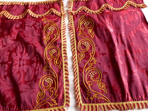 Pair 1800s Silk Tabernacle Curtains Shrine By Myfrenchantiqueshop