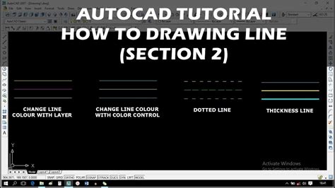 Tutorial Autocad Drawing Line Section 2 Youtube