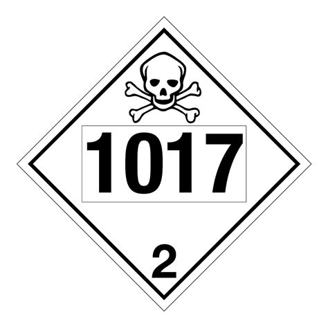 TDG Hazard Class 2 3 Toxic Gas Custom UN Number 4 X 4