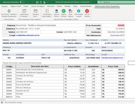 Sistema Controle De Orçamentos E Cotação Em Excel Excel Smart