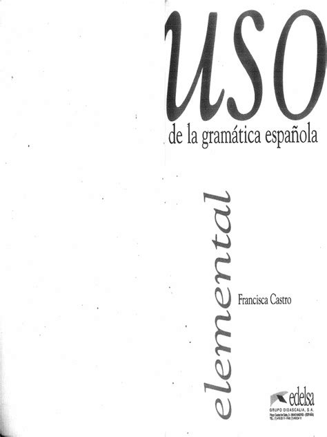 Uso De La Gramatica Espanola Elemental Edelsa Pdf