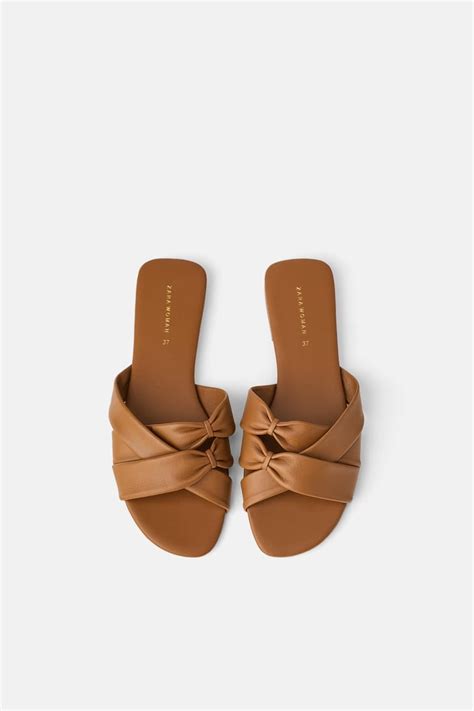 Low Heeled Strappy Leather Sandals Best Zara Sandals Popsugar