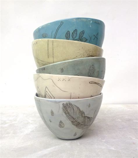 Etched Clay Ceramics Bowl Ceramic Pottery