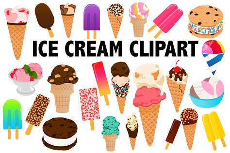 Ice Cream Clipart Ice Cream Cone Clip Art Set Build Your Own Ice