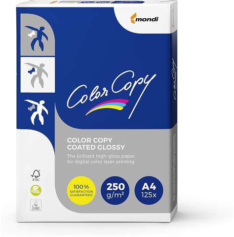 Color Copy Coated Gloss A4 Paper 250gsm 250 Sheets Uk