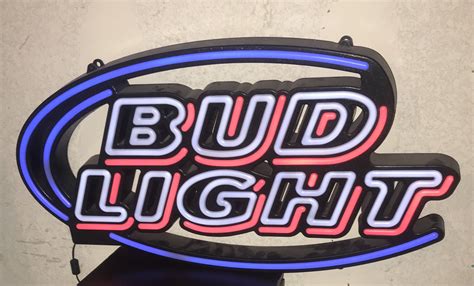 Genuine Neon Bud Light Electrical Hanging Neon Bar Sign Oval Circumference Wide Tall