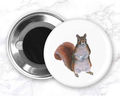 Squirrel With Tea Magnet Squirrel Fridge Magnet Funny Etsy