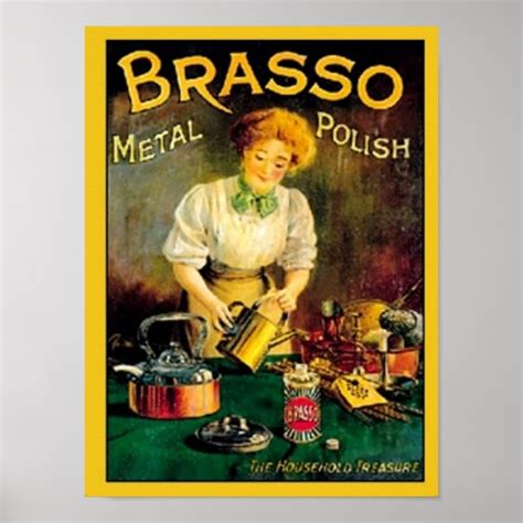 Vintage Brasso Metal Polish Ad Poster Zazzle