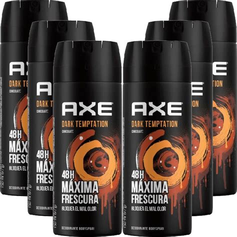 6 Pack Axe Dark Temptation Mens Deodorant Body Spray 150ml