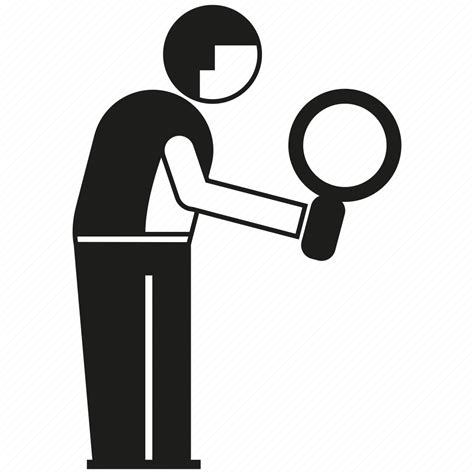 Look Magnifier Glass Man People Search Seek Worker Icon