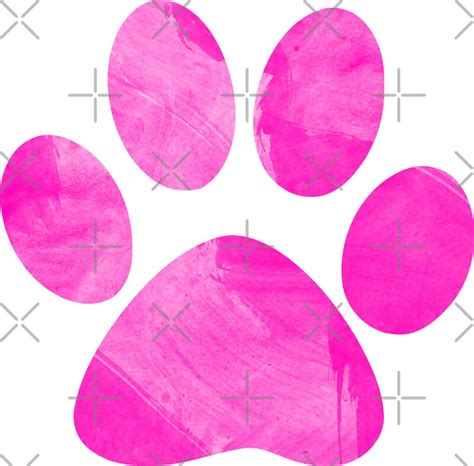 Pink Dog Paw Print Stickers By Mynameisliana Redbubble
