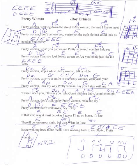 Pretty Woman Roy Orbison Guitar Chord Chart Guitar Chords Music Theory Guitar Guitar