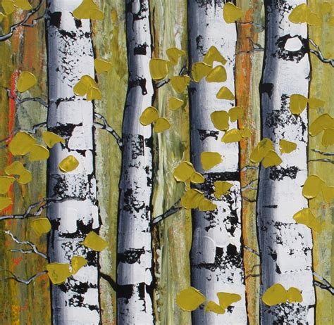 Abstract Aspen Tree Painting Painting Photos