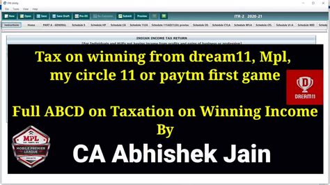 tax on winning from dream11 mpl my11circle itr filing online for income from dream 11 youtube
