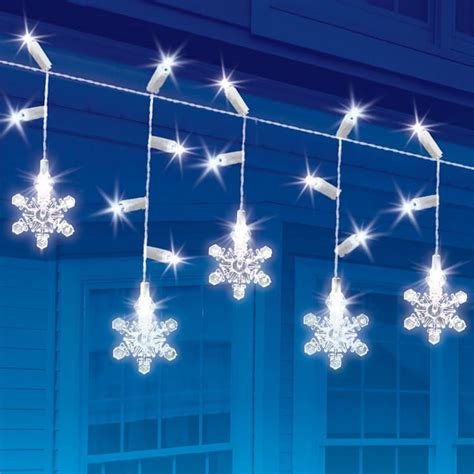 16 Count Led Twinkle Snowflake Lights Snowflake Lights Affordable