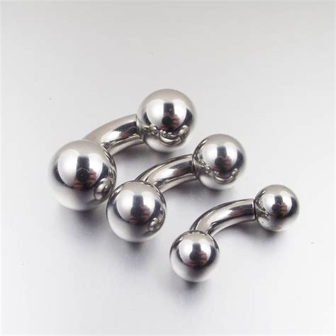 1 Piece Large 10mm Short Gauge Stainless Steel Curved Barbell Rings Pa