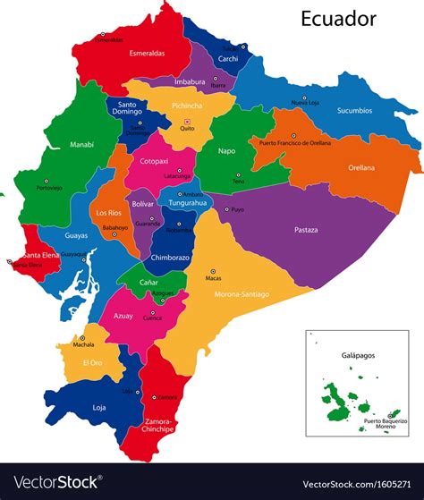 Printable Vector Map Of Ecuador Blue Free Vector Maps