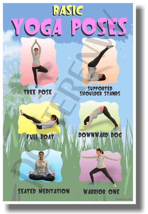 Posterenvy Basic Yoga Poses New Health And Fitness Poster He029