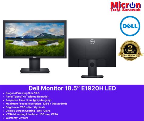 Dell Monitor 185″ E1920h Led
