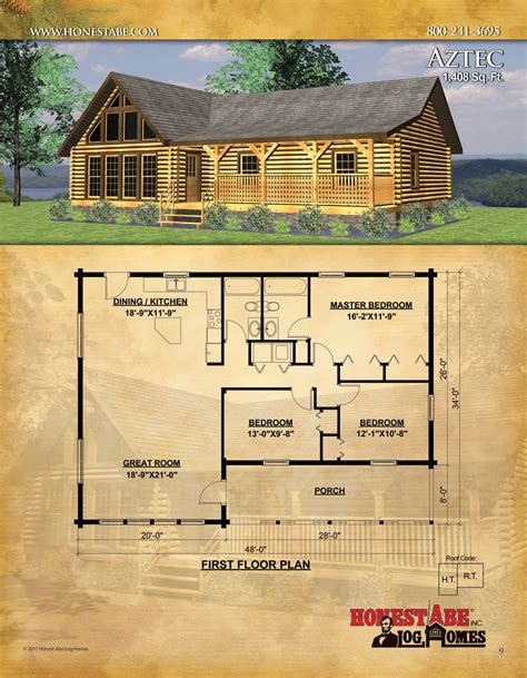 One Floor Log Cabin Plans Floorplansclick