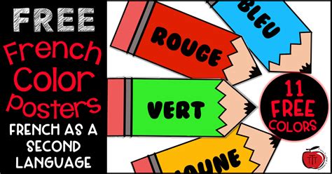 Free French Color Reference Signs - Classroom Freebies
