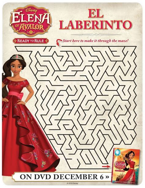 Your little prince or princess will feel like royalty with this elena of avalor coloring page. Disney Elena of Avalor Free Printable Maze | Disney elena ...