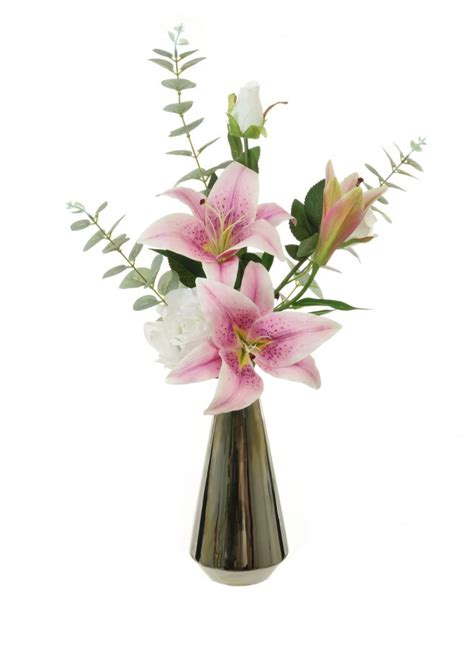 Asiatic Lily And Rose Arrangement Lotus Imports Ltd