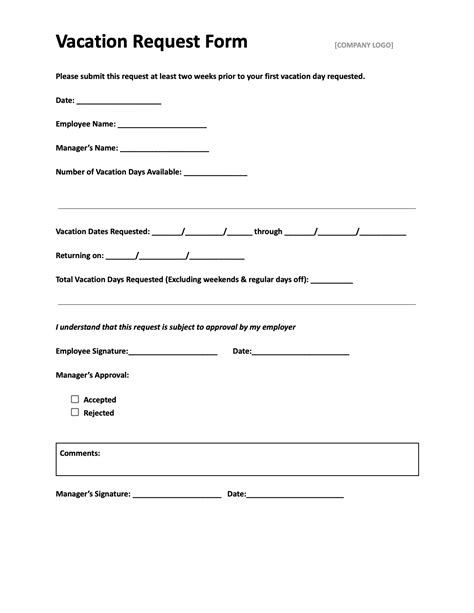 5 free time off request form templates