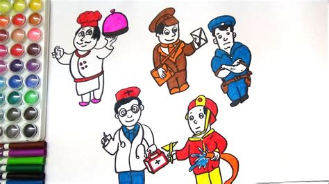 How To Draw And Color Community Helpers Drawing Of Community Helpers