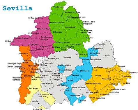 Mapa Provincia De Sevilla Pueblos Mapa Europa