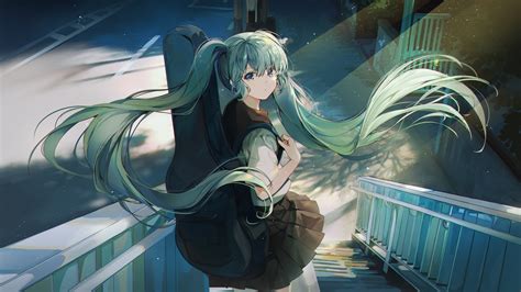 Green Hair Hatsune Miku Vocaloid Wallpaper Hd Anime 4k Wallpapers Images Photos And Background