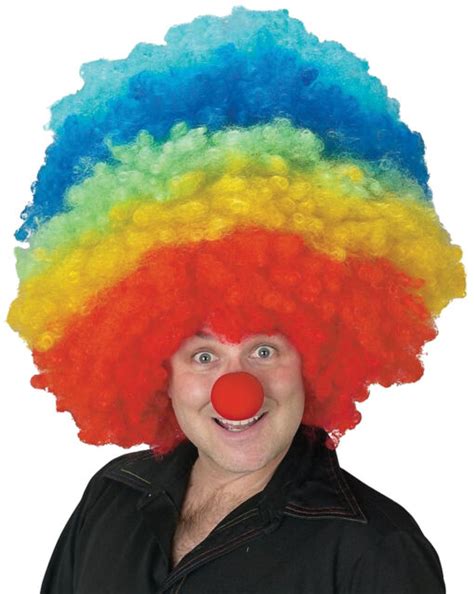 Clown Mega Rainbow Adults Funny Curly Wig Halloween Dress Up Funworld