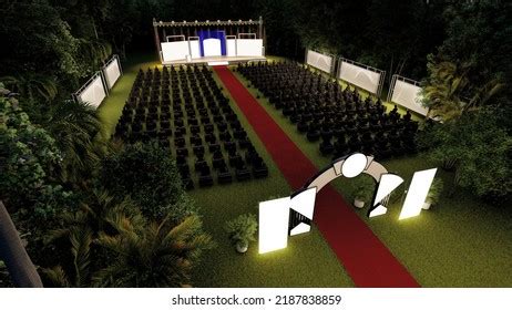 Outdoor Stage Design Celebration Event Corporate Stock Illustration