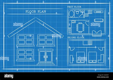 Blueprint, House Plan, Architecture Stock Vector Image & Art - Alamy